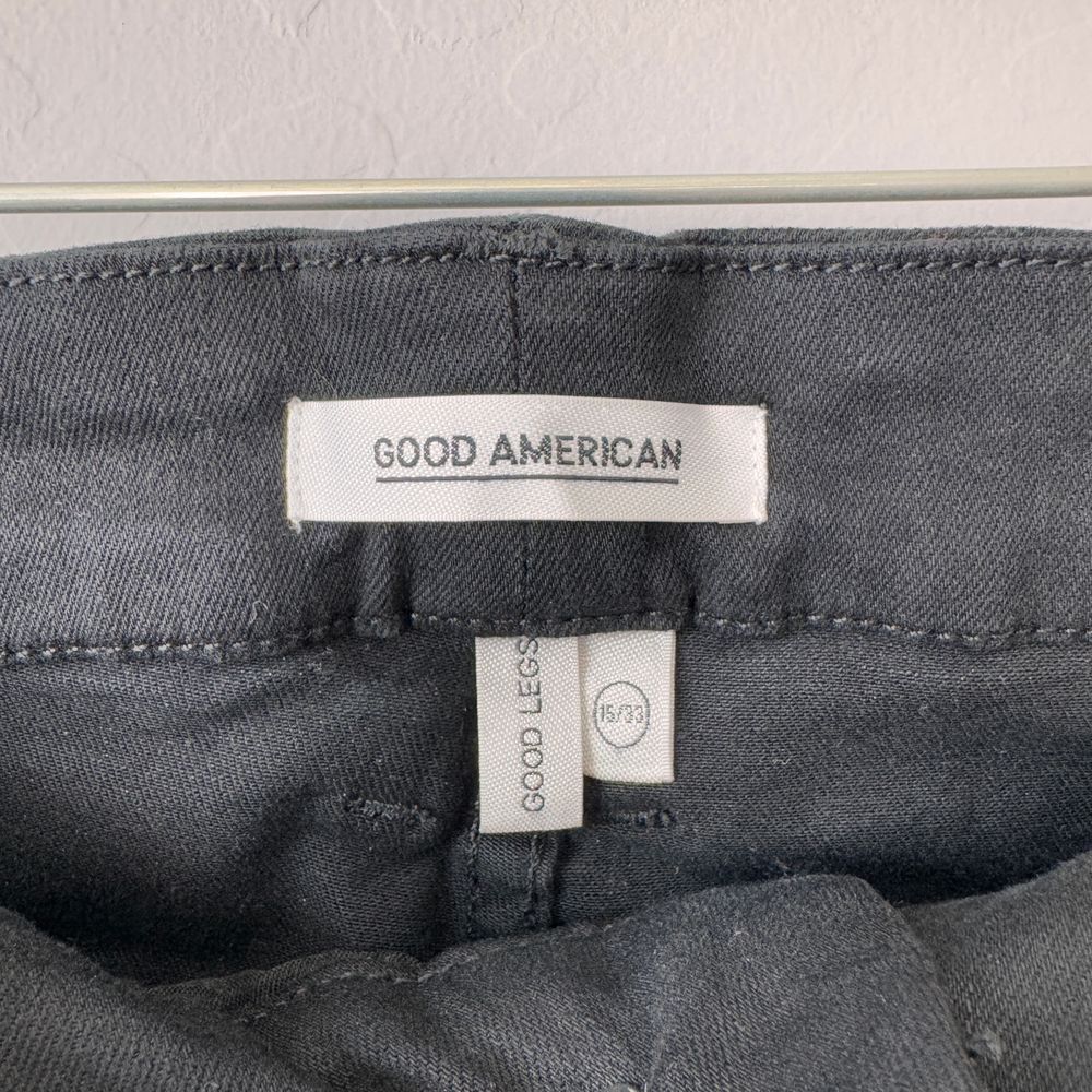 Good American Coated Black Jeans High Rise Skinny Sz 15/33 NWT - Picture 6 of 10